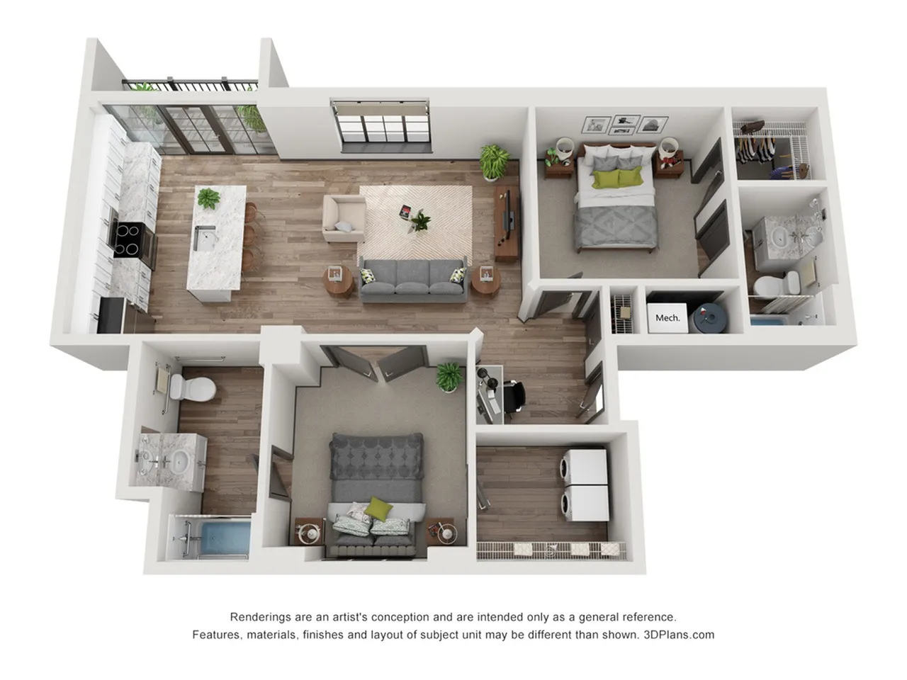 2x2 Floor Plan