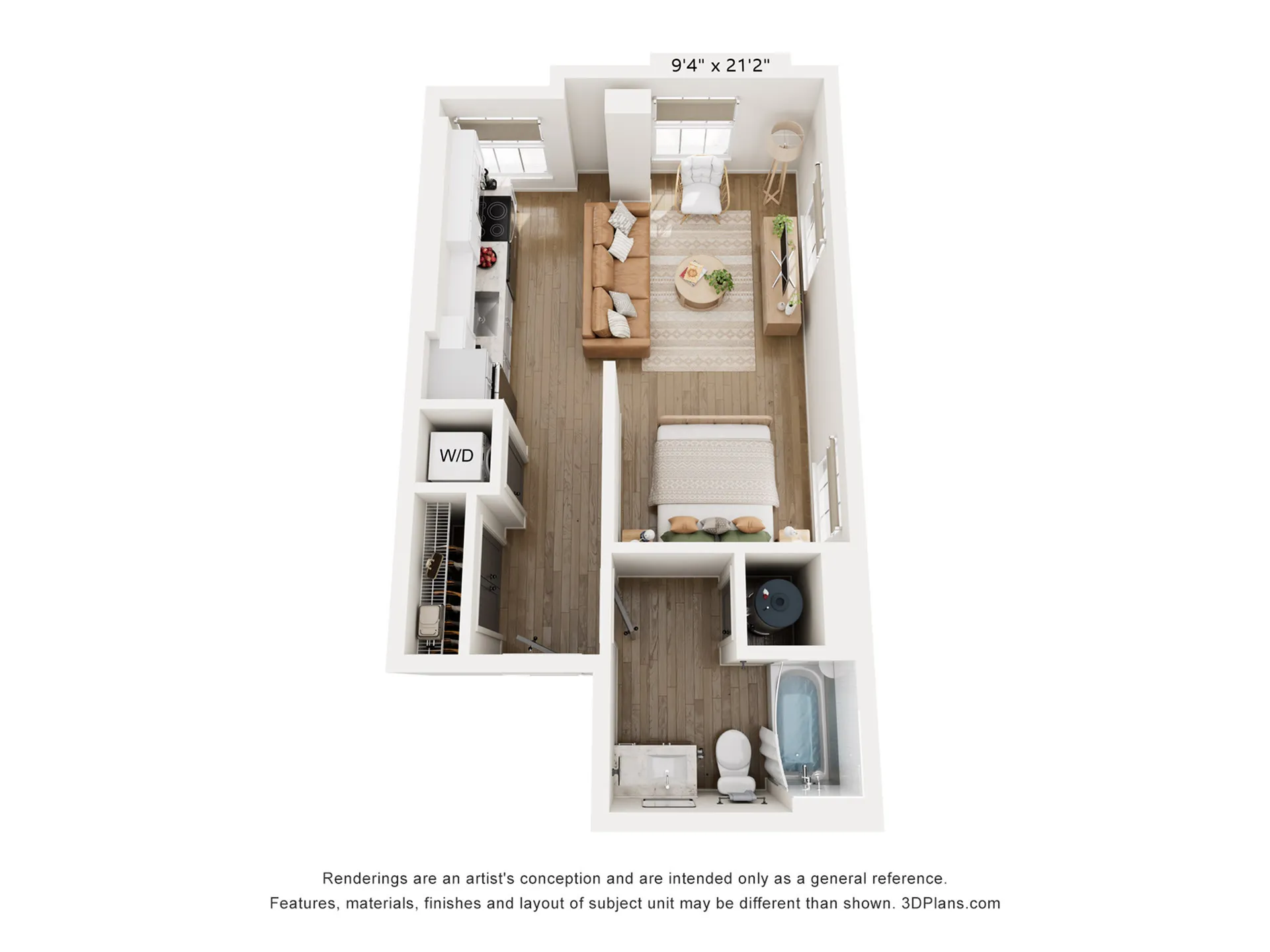 Studio Type D Floor Plan
