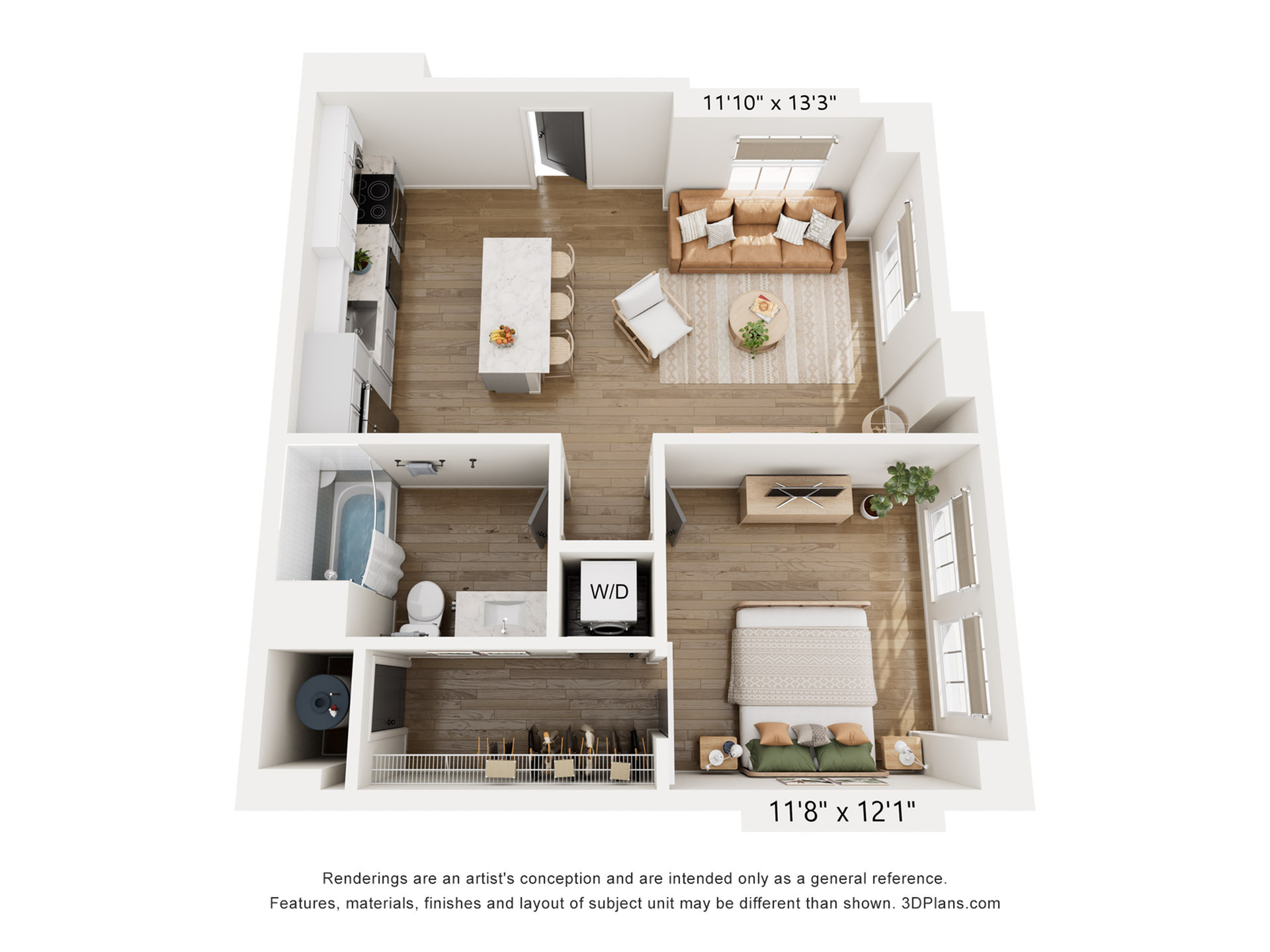 1BR Type A Floor Plan