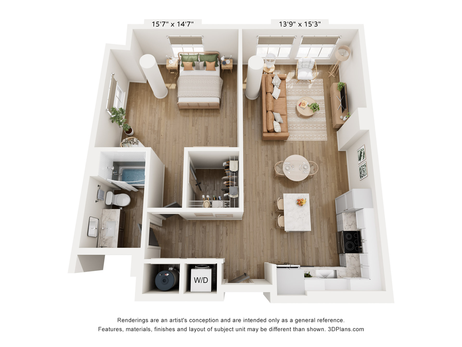 1BR Type B Floor Plan