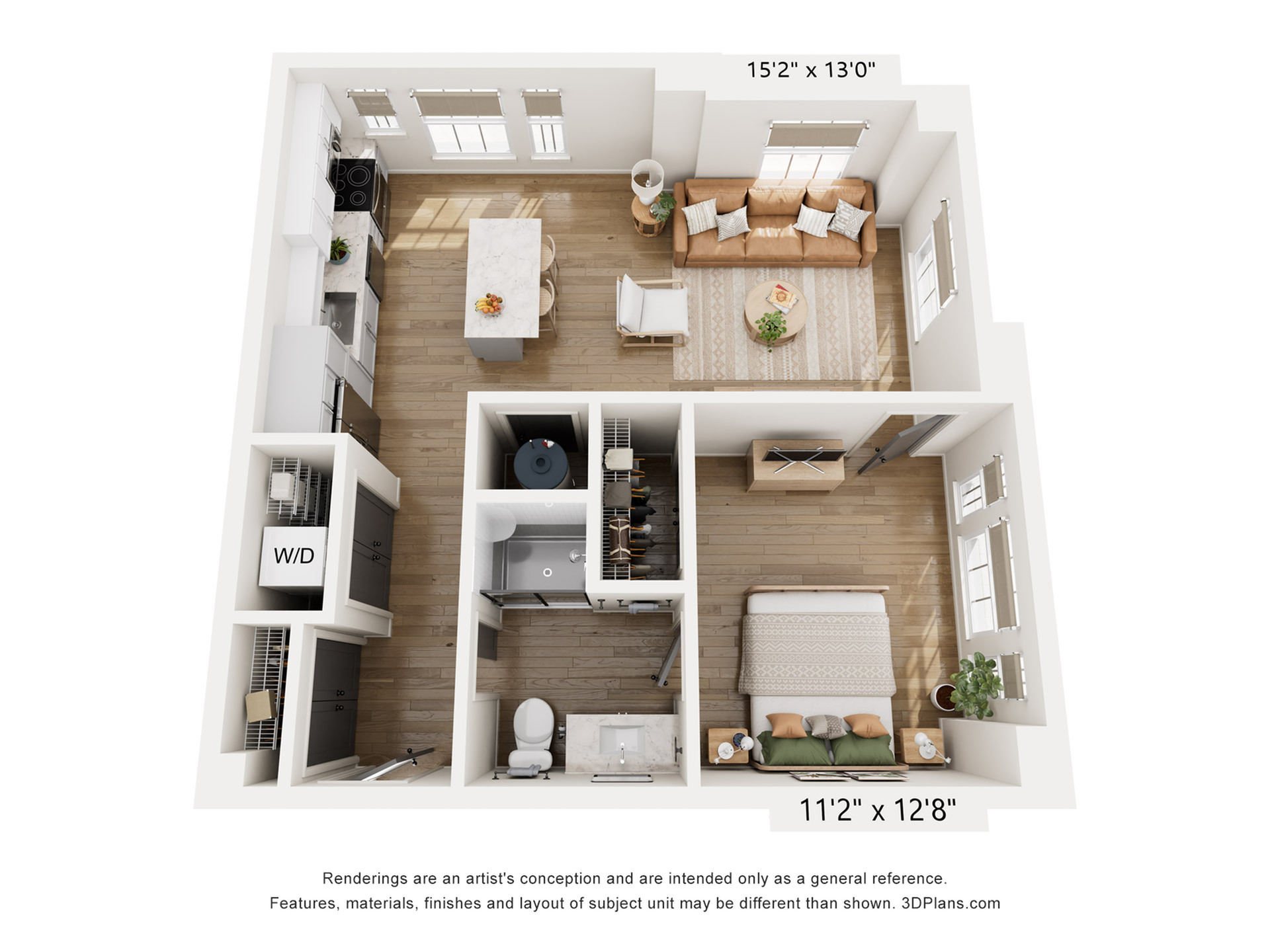 1BR Type D Floor Plan