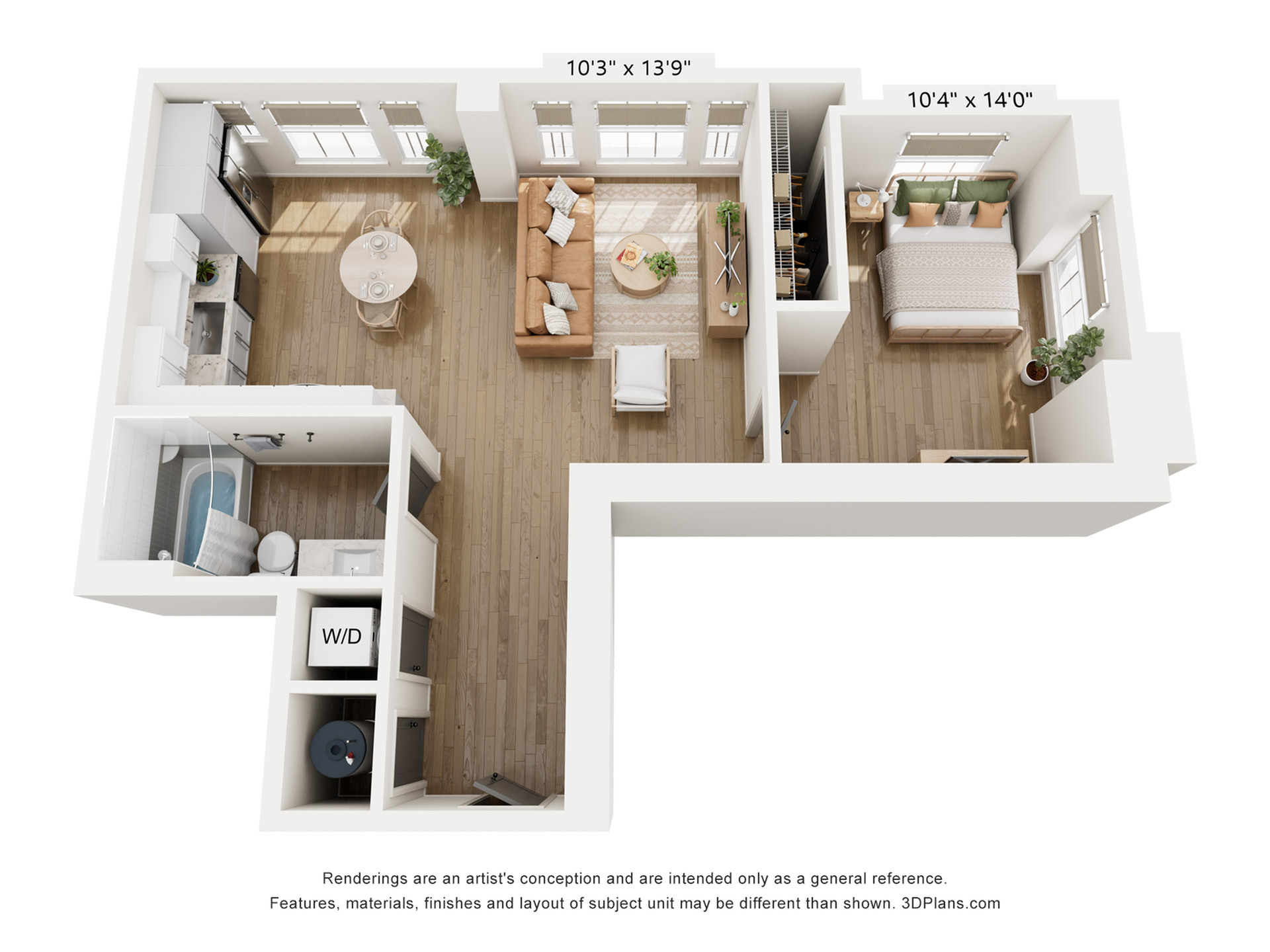 1BR Type E Floor Plan