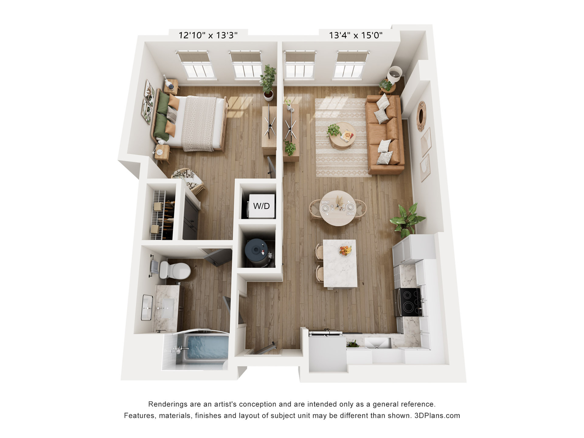 1BR Type F Floor Plan