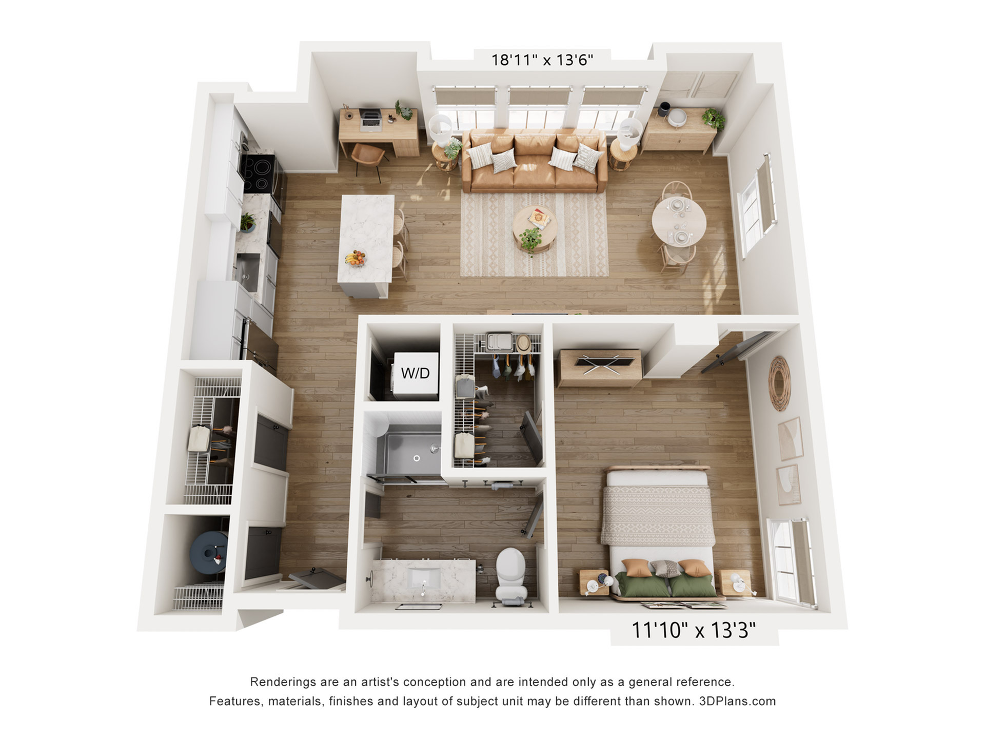 1BR Type G Floor Plan
