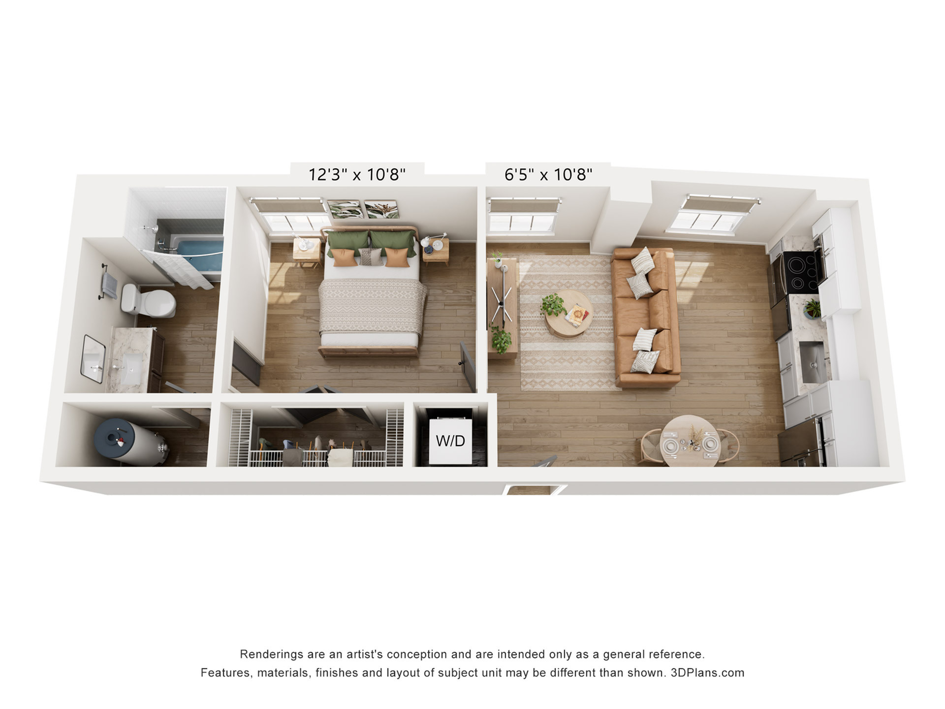 1BR Type H Floor Plan