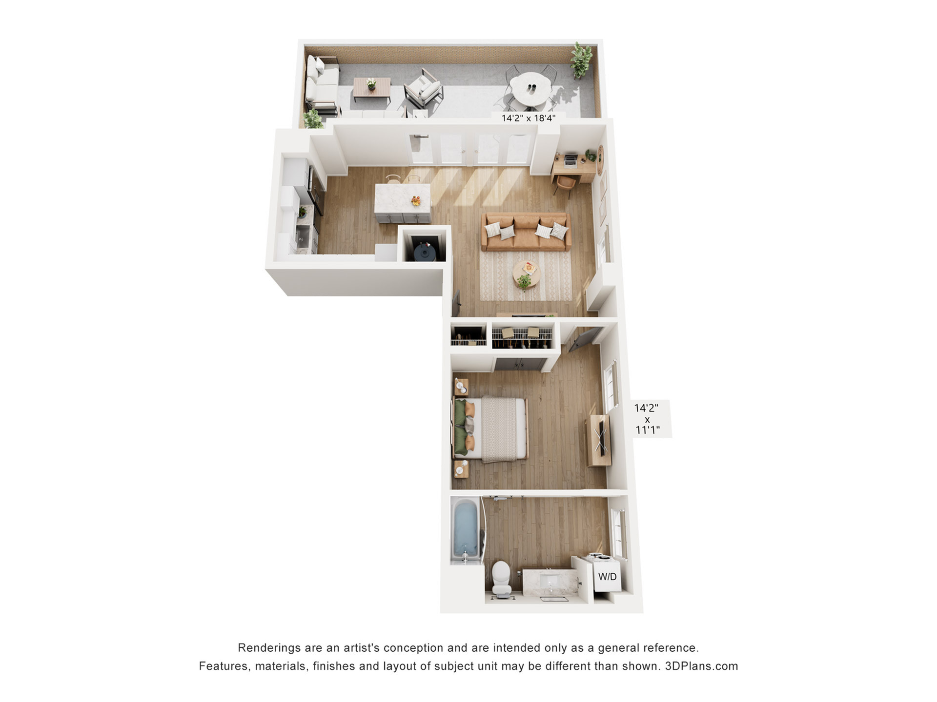 1BR Type L Floor Plan