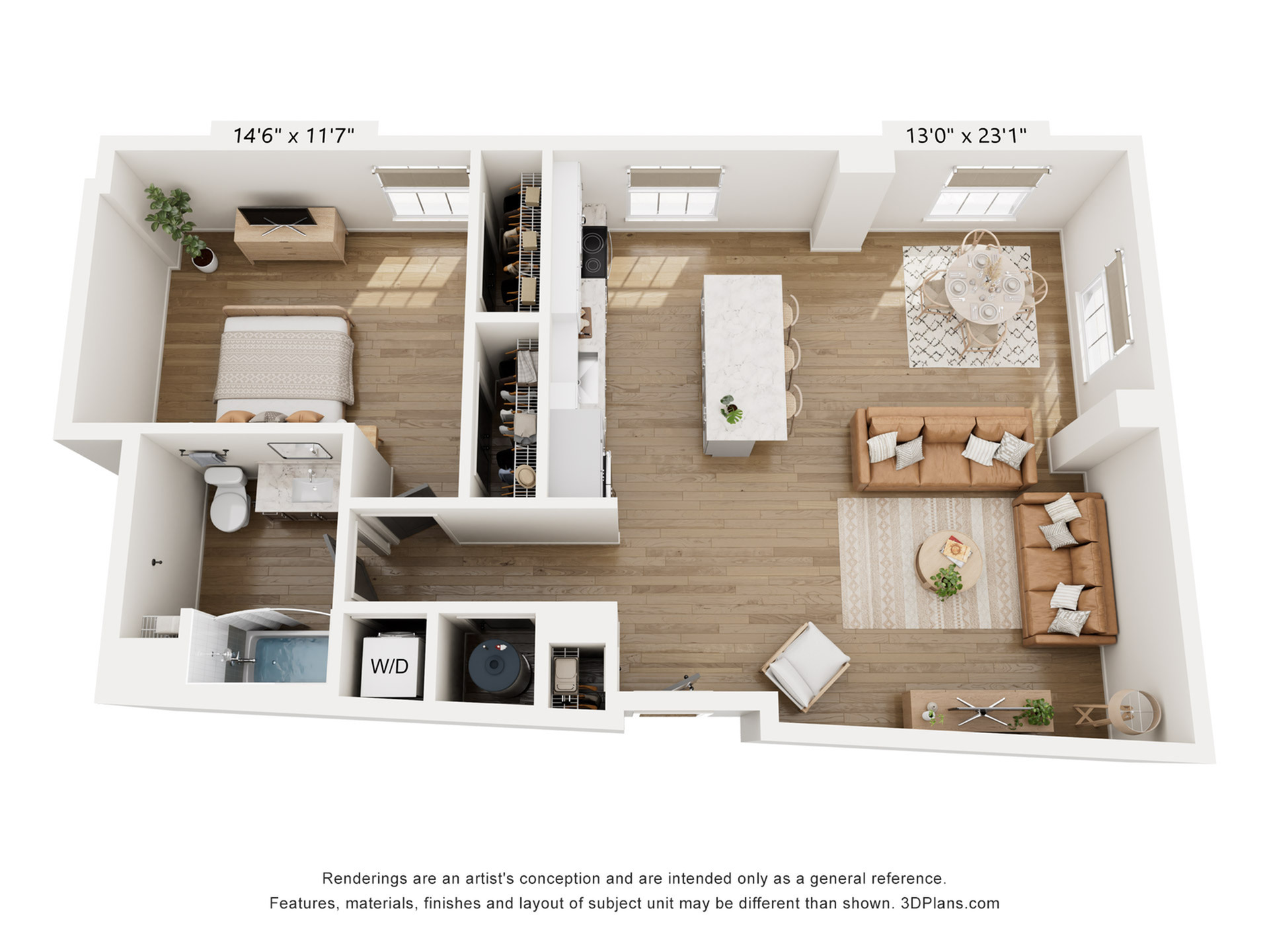 1BR Type O Floor Plan
