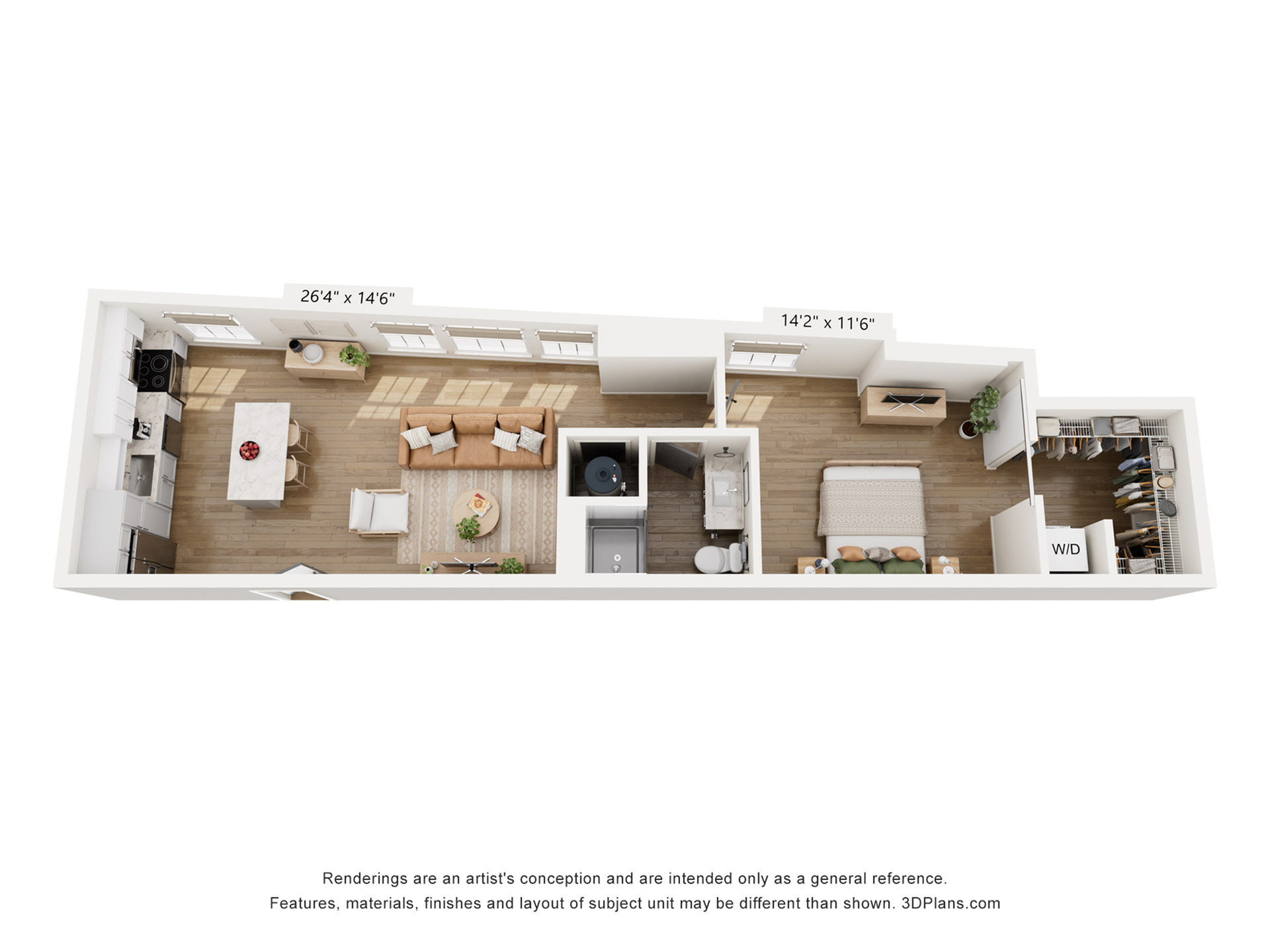 1BR Type P Floor Plan