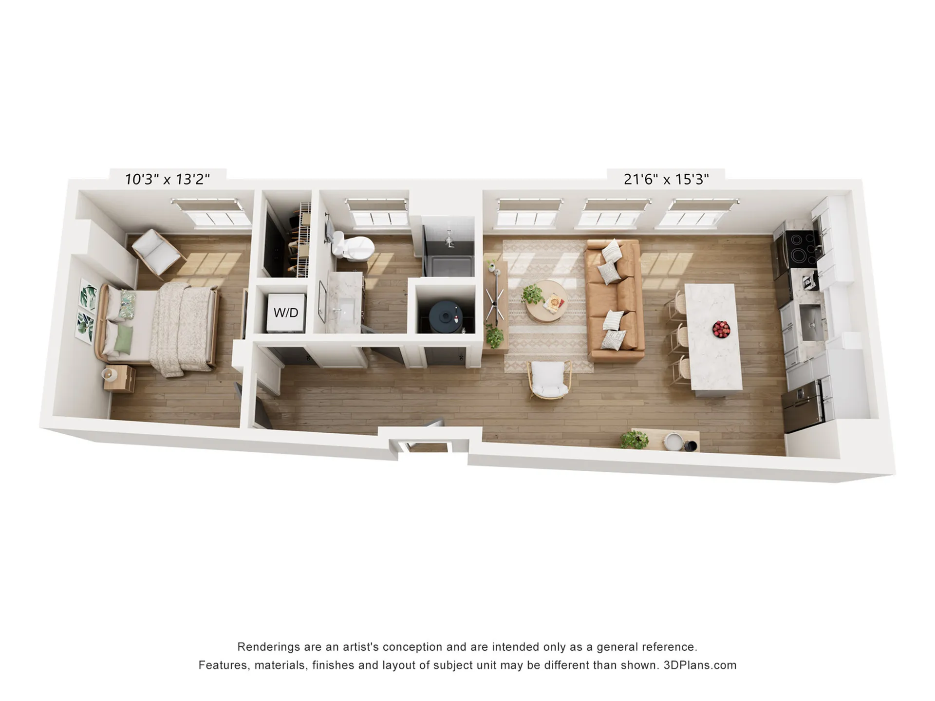 1BR Type R Floor Plan