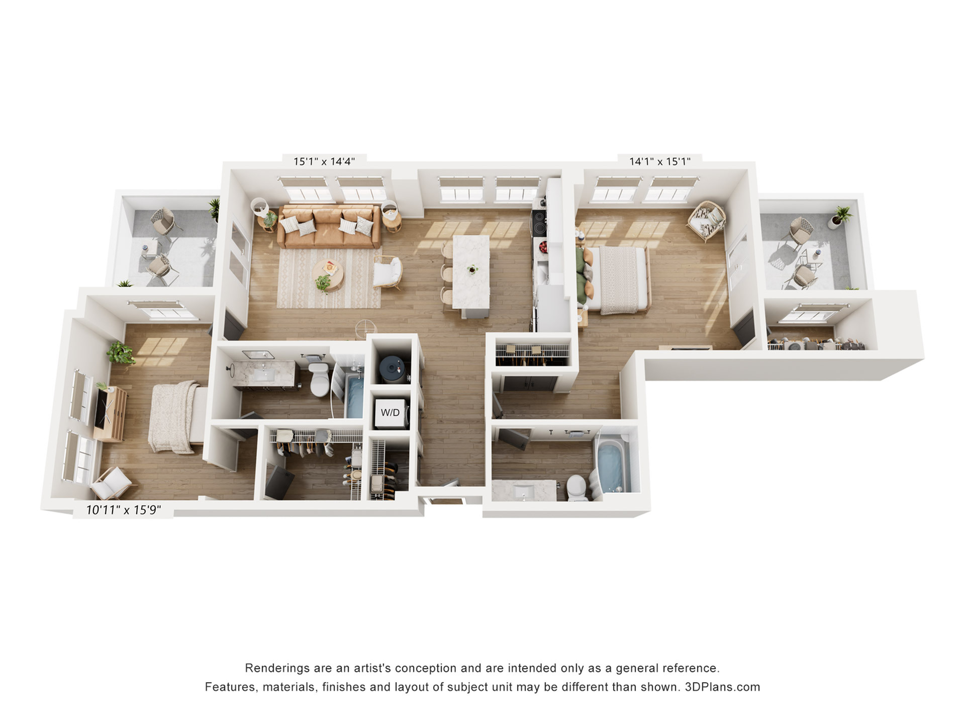 2BR Type E Floor Plan