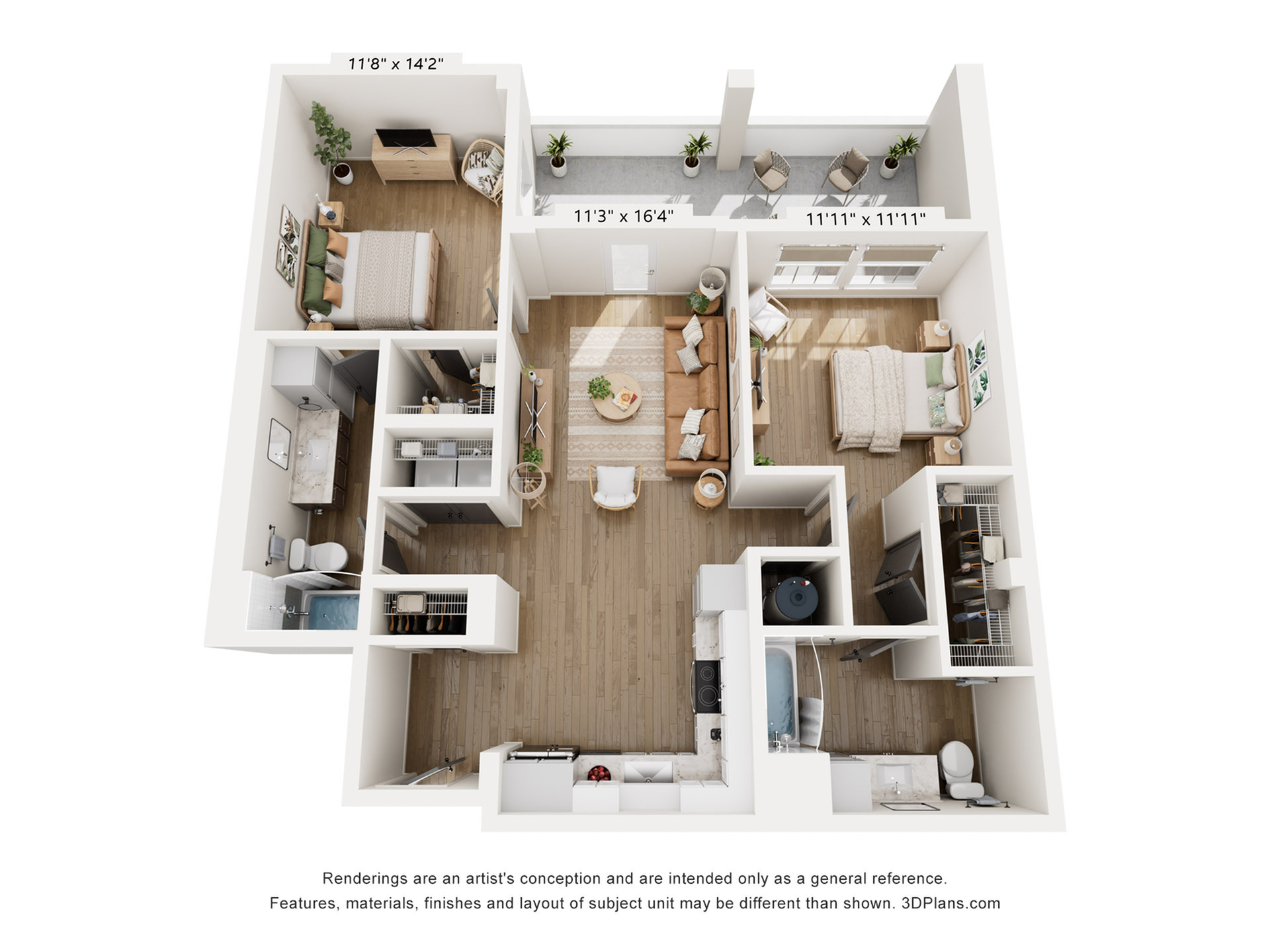2BR Type F Floor Plan