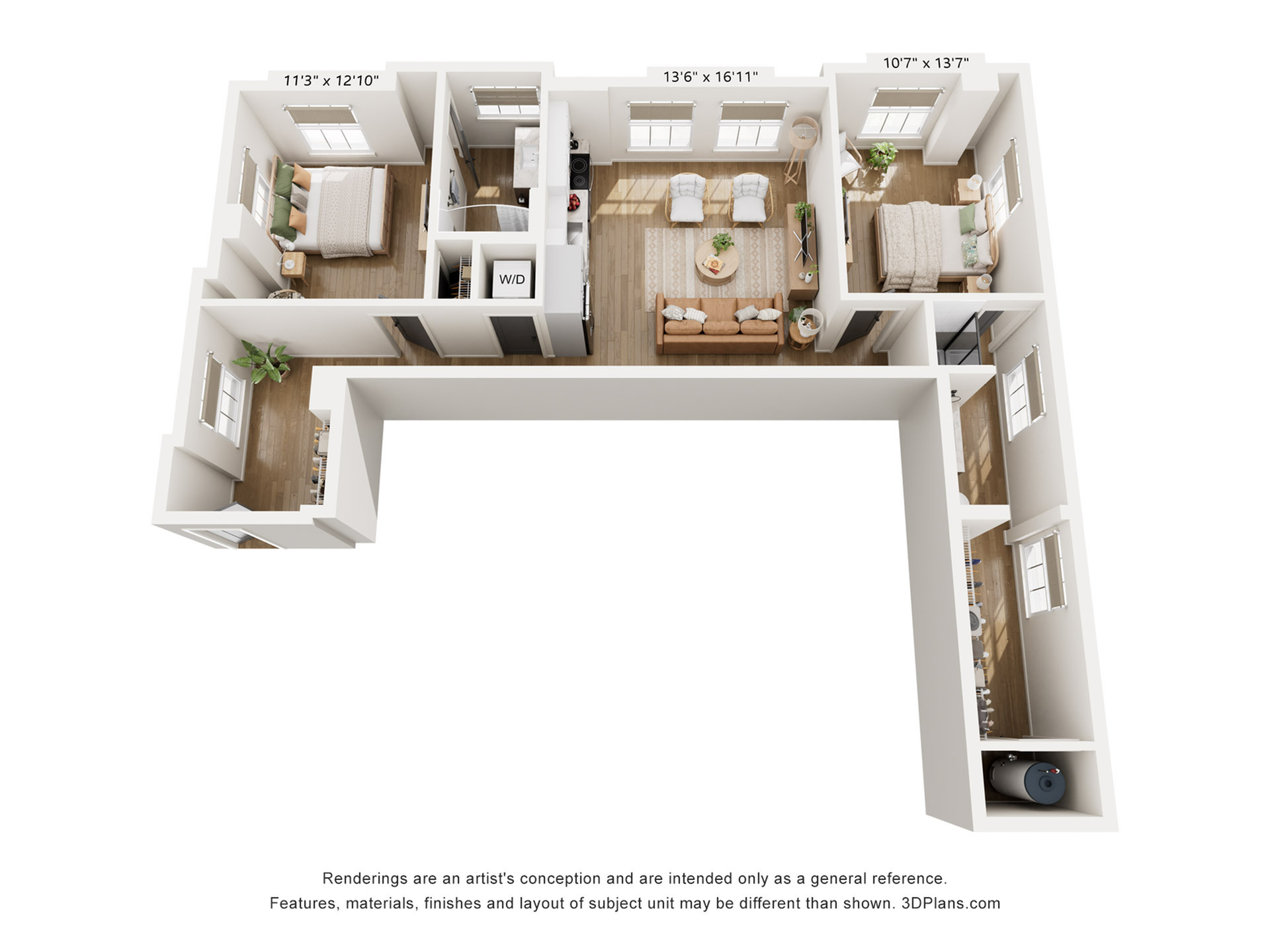 2BR Type G Floor Plan