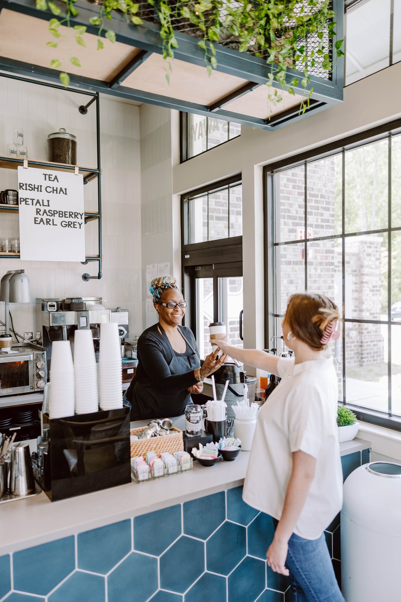 Woman at coffee shop