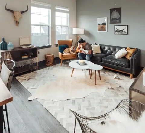 Pet-Friendly Apartments |  LC Germantown | Nashville Apartments, pet-friendly, bright, modern, luxury finishes, stainless steel appliances