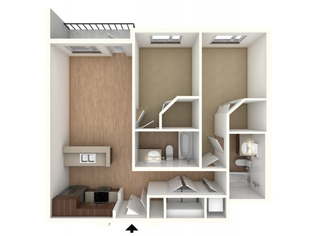 B3 - floor plan, unfurnished