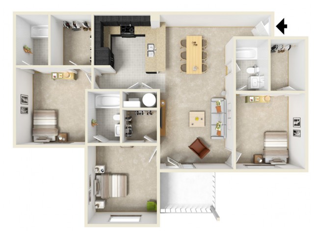 3 Bed 3 Bath