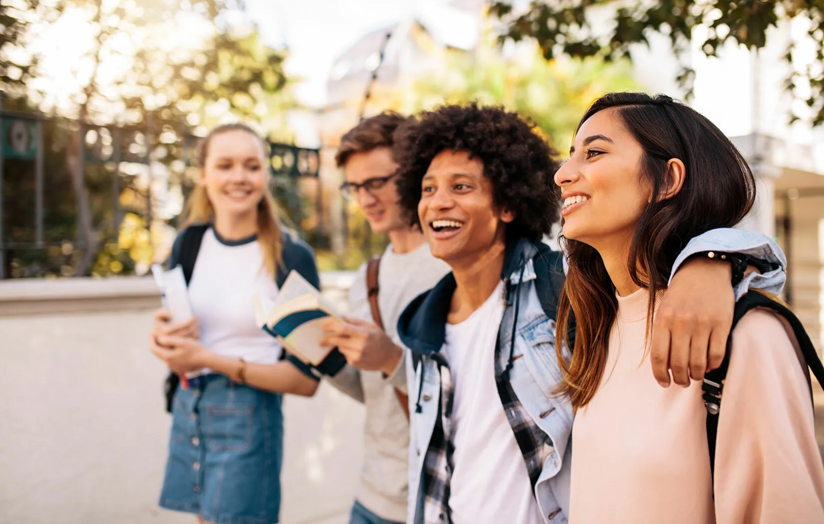 students walking