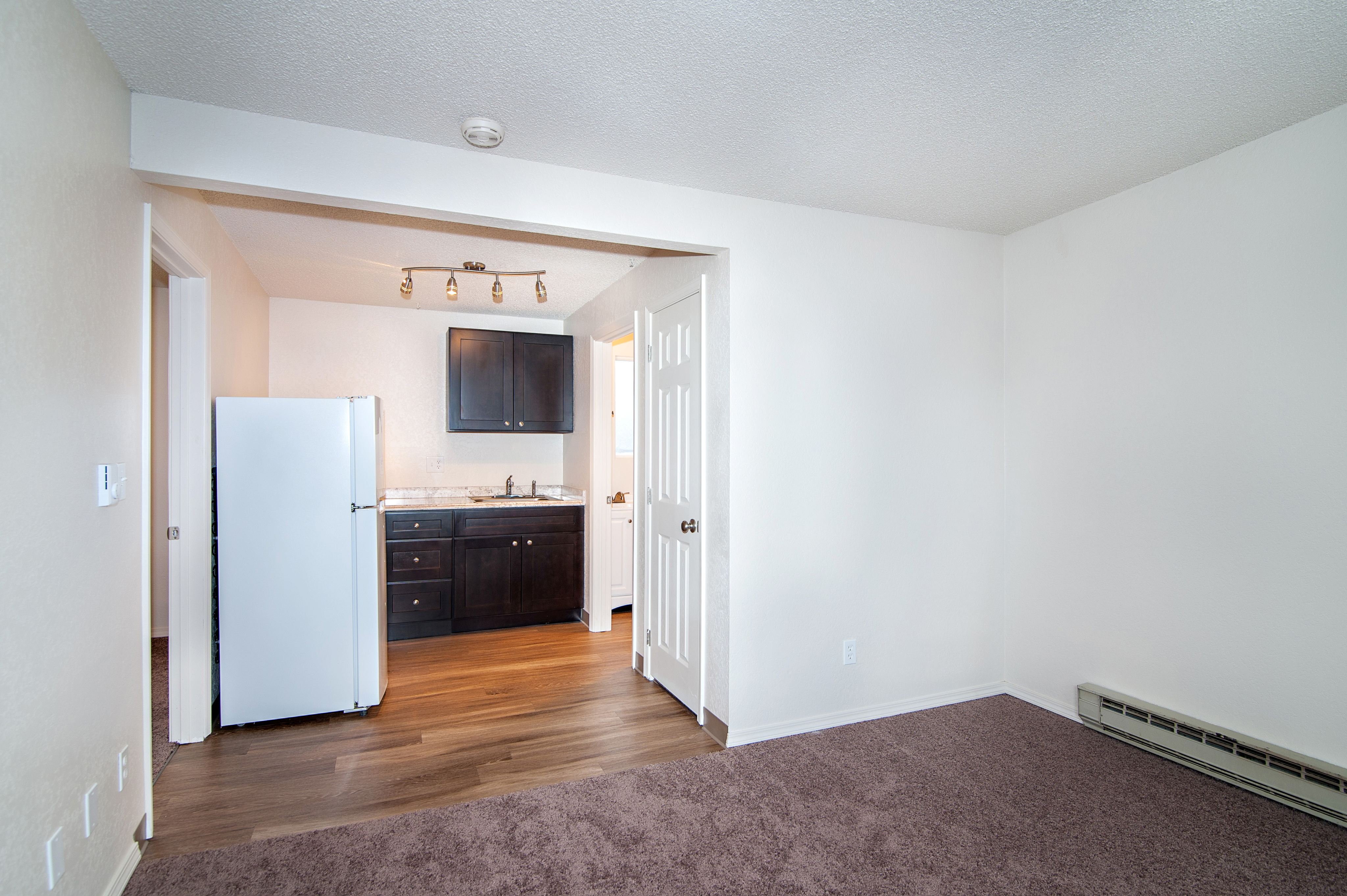 kitchen and living room
