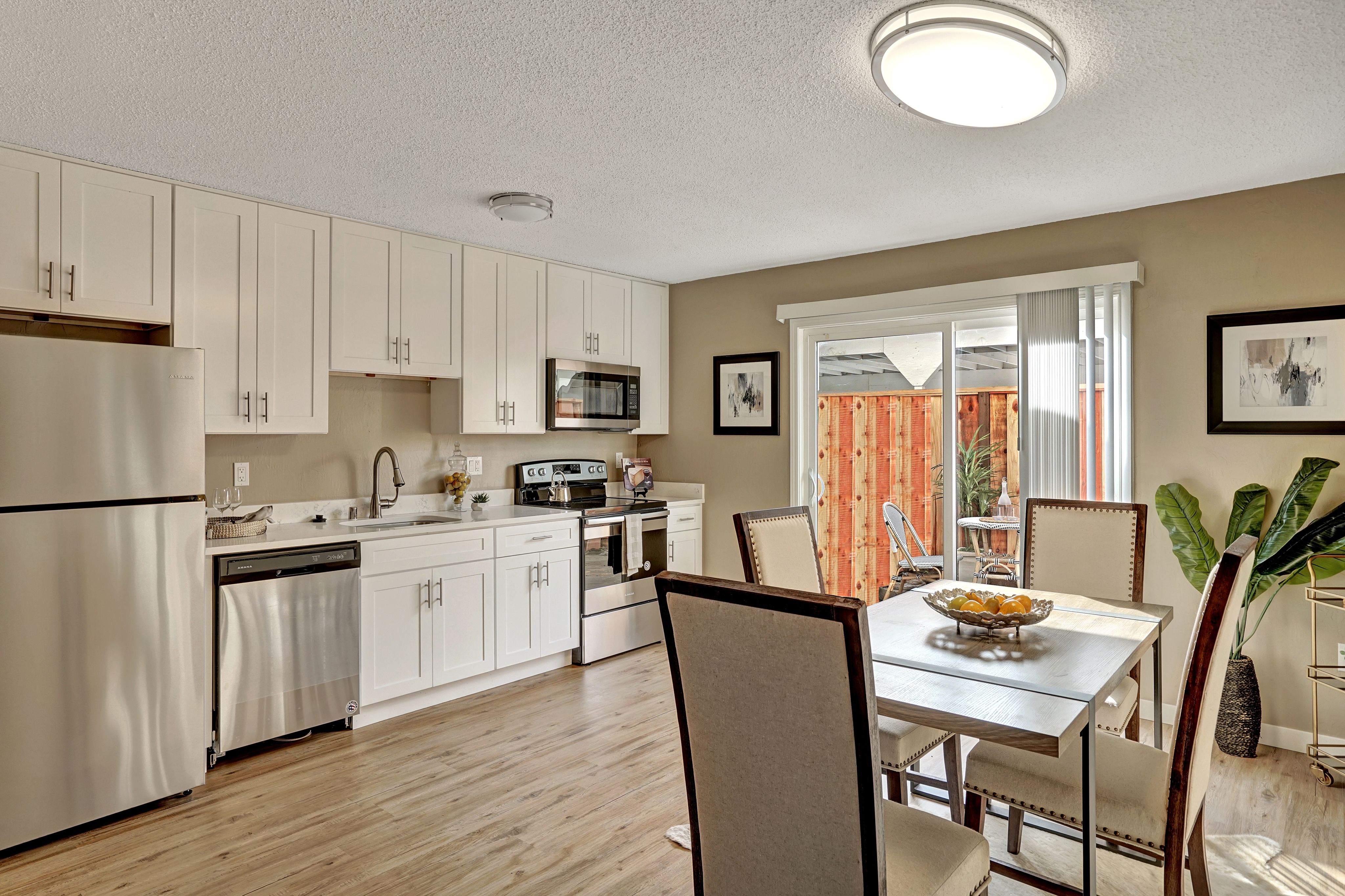 Kitchen with stainless steel appliances
