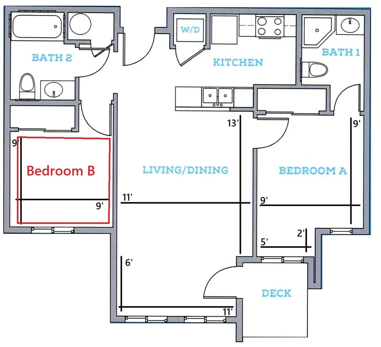 A - Bedroom B