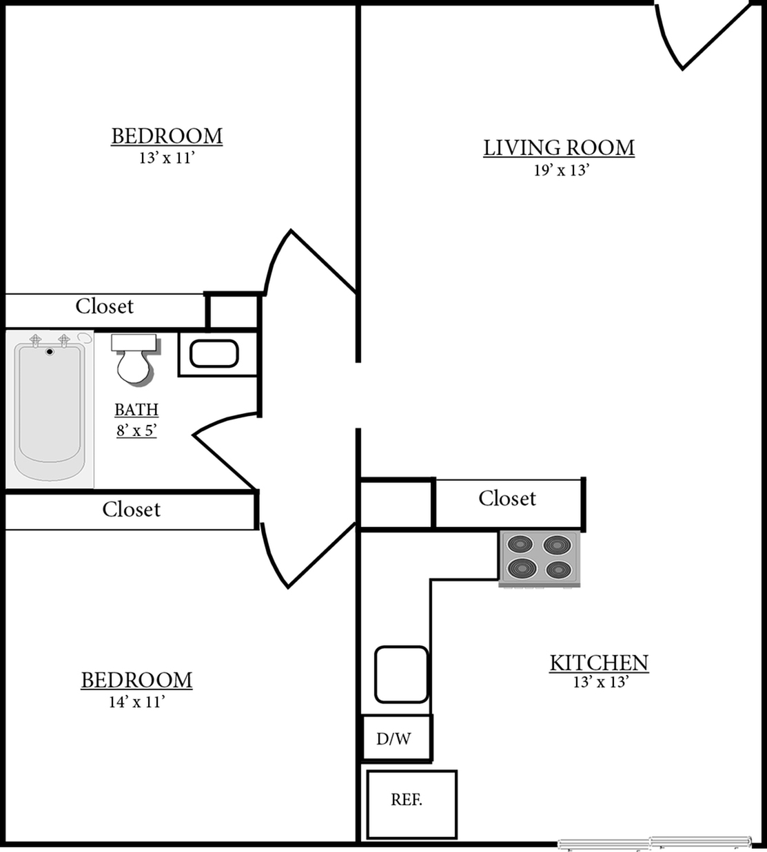 2x1 Floor Plan
