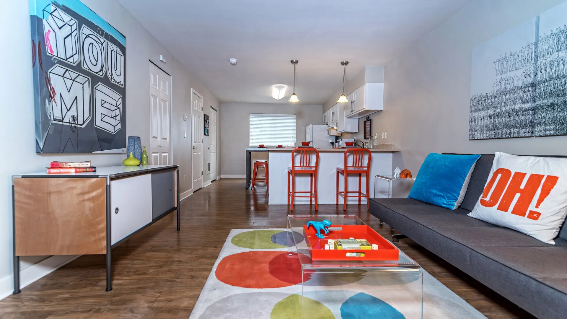 Living room at Greenpointe Townhomes