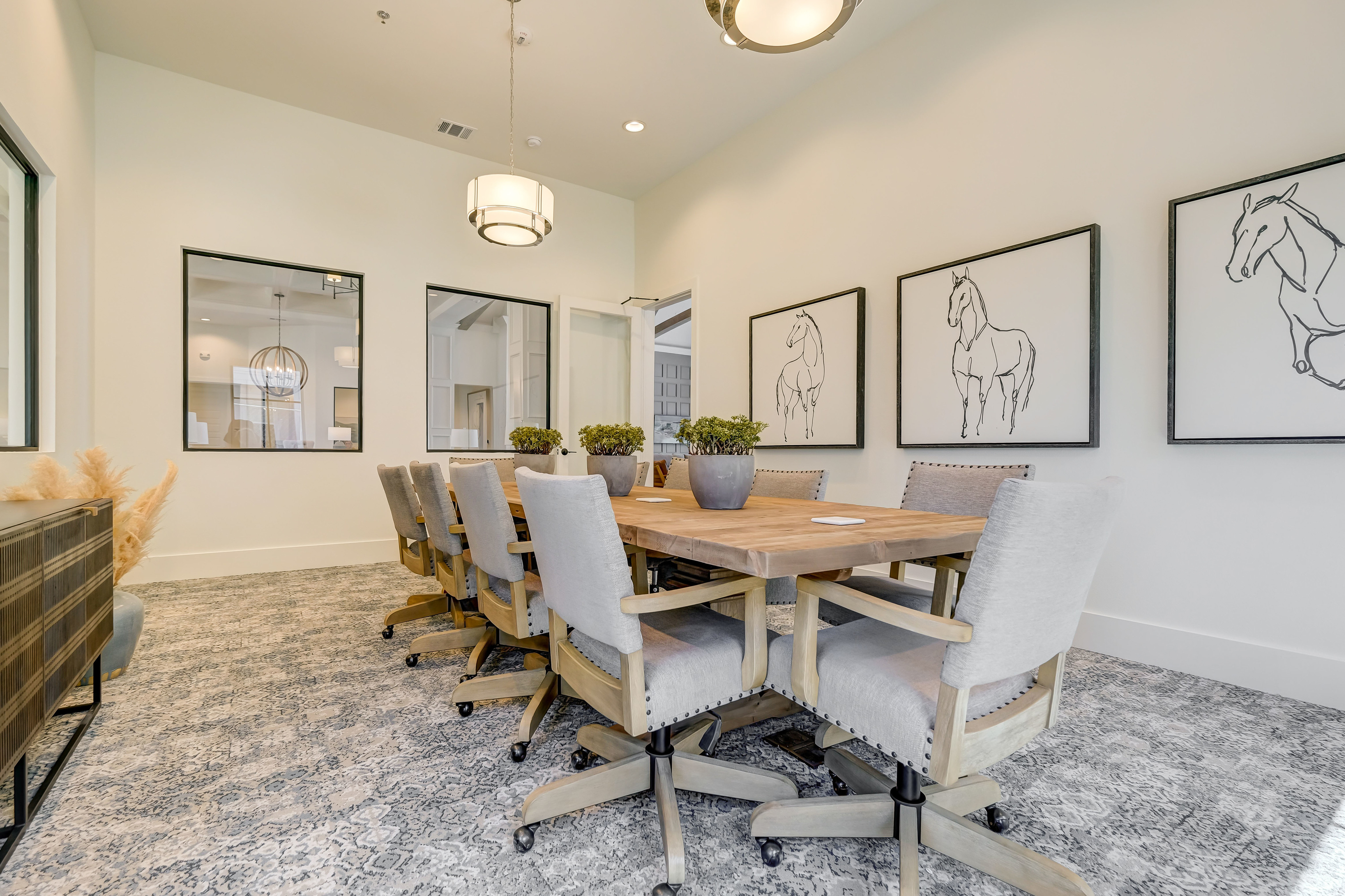 Conference room with table and chairs