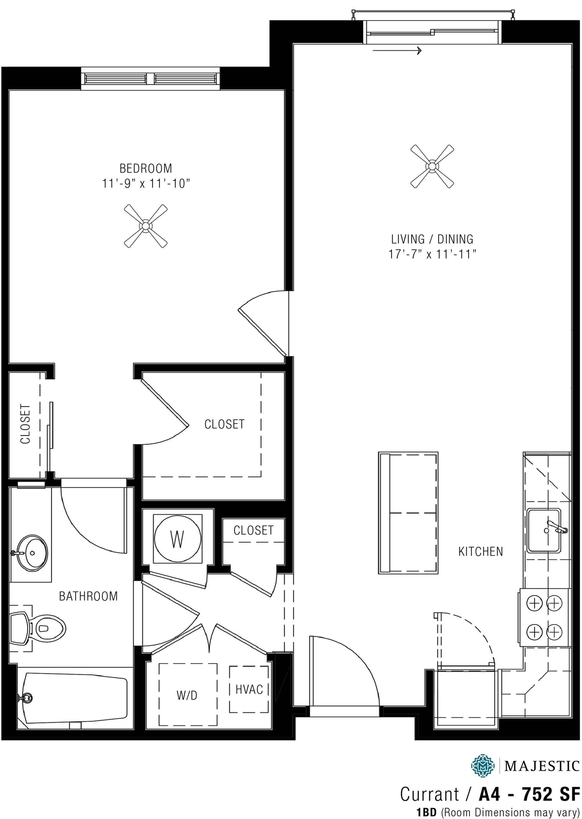Spacious One Bedroom Apartments | Majestic 2