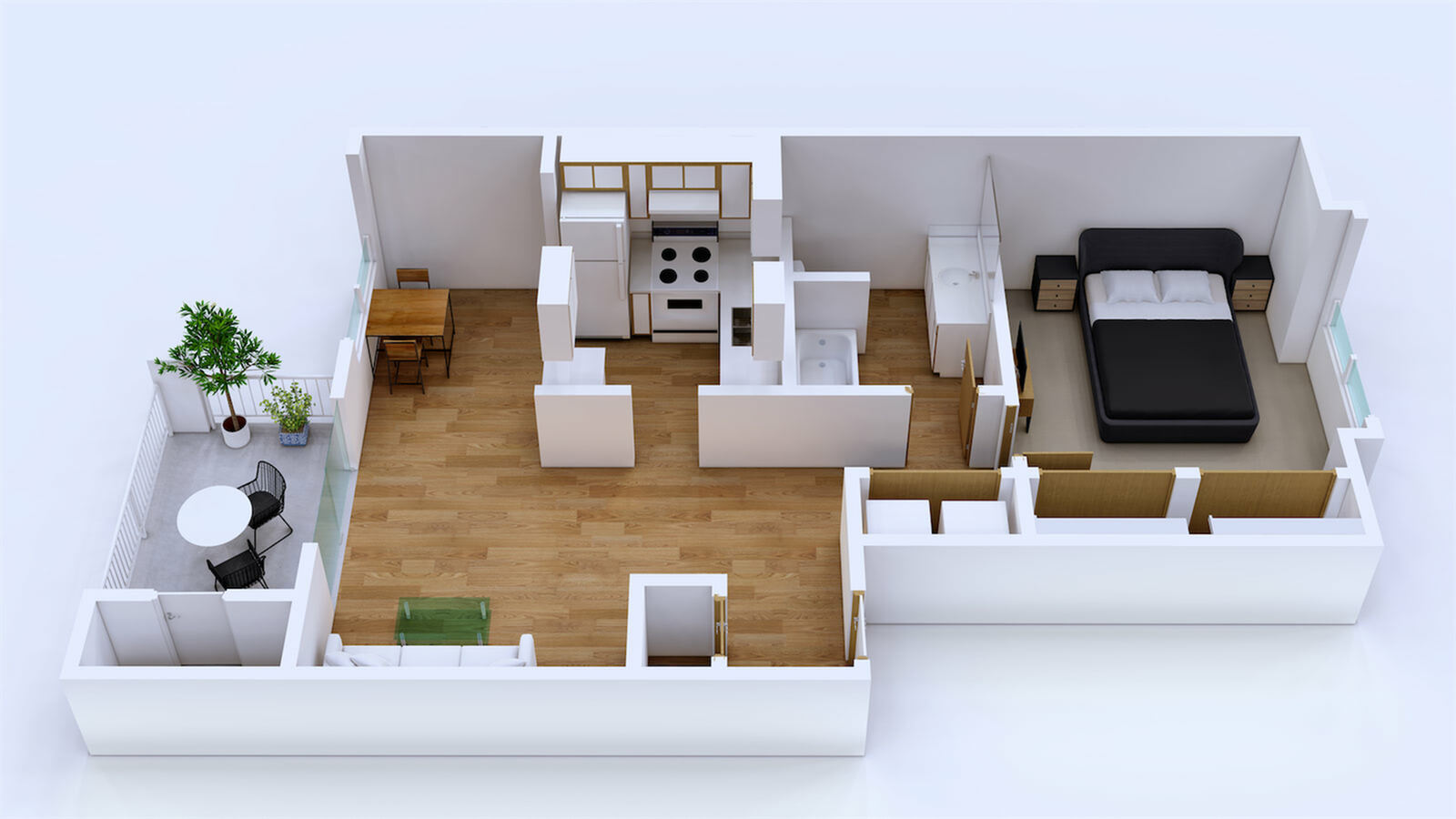 1x1 3D Floorplan