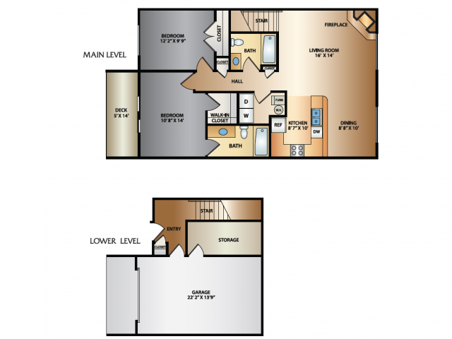 Triumph 2 Bed Floor Plan | Triton Terrace | Draper, UT Apartments