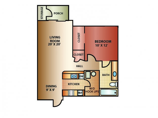 1 Bed 1 Bath, 900 SQ. FT. | Riverton UT Apartments | Legacy Springs