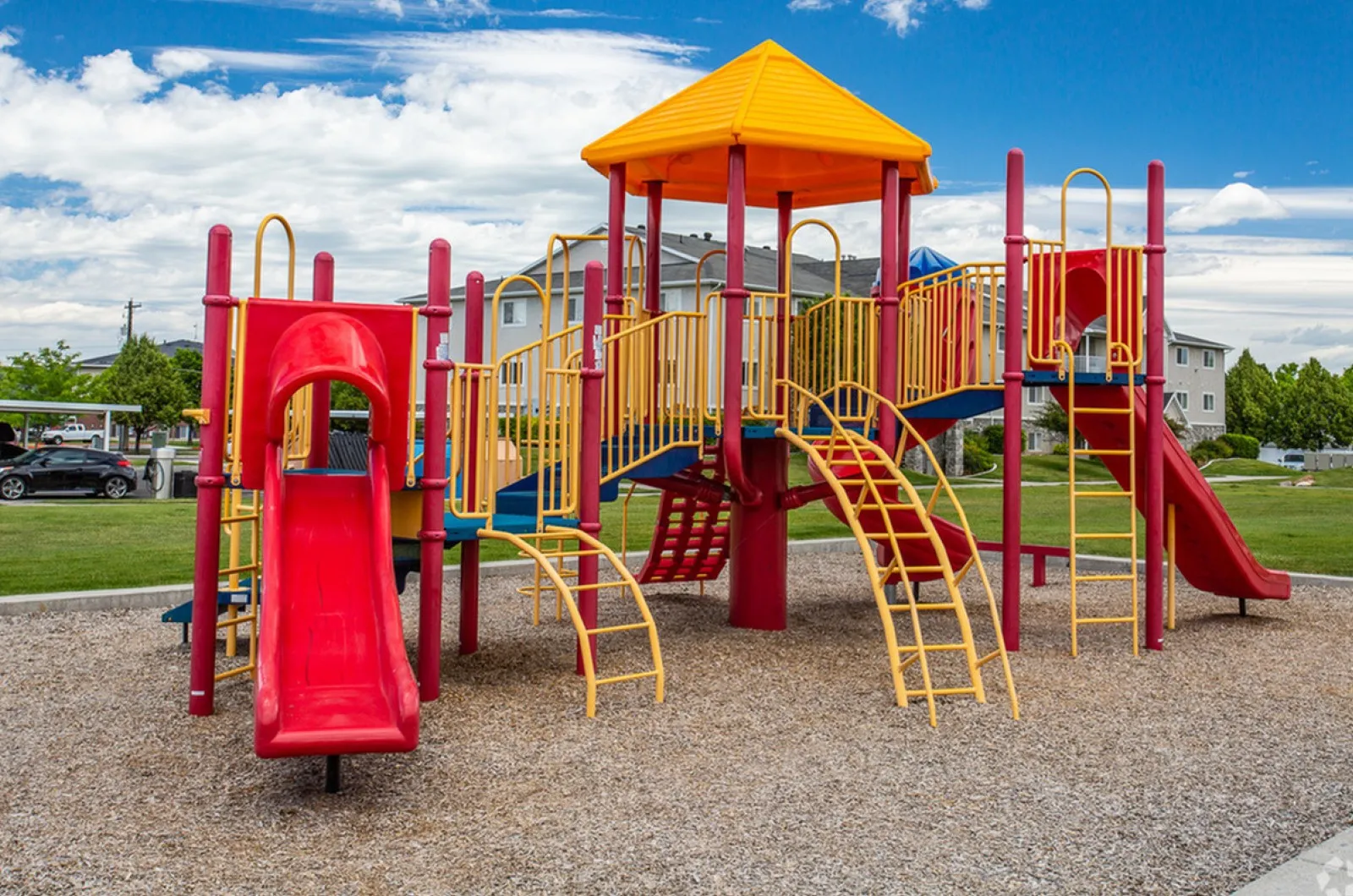 Red and yellow outdoor playground