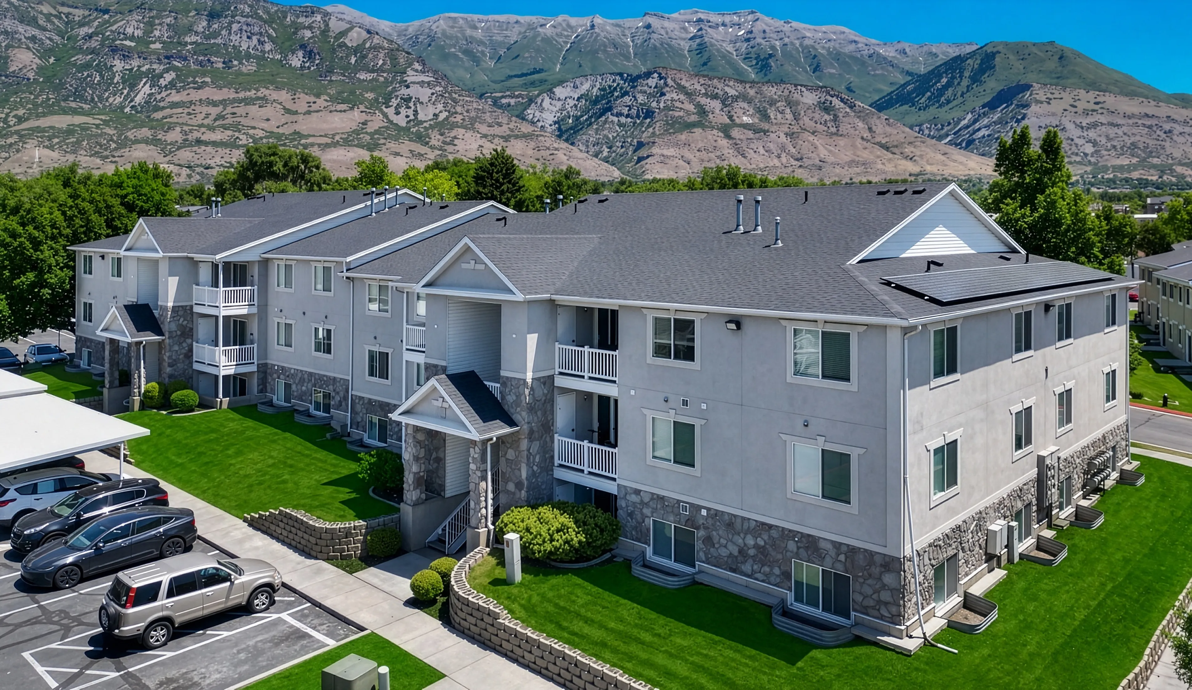 Apartment Complex with Mountain View
