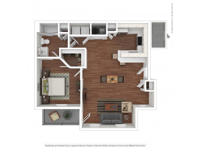 1 Bedroom Floor Plan | Student Apartments In Tuscaloosa AL | Vie at University Downs