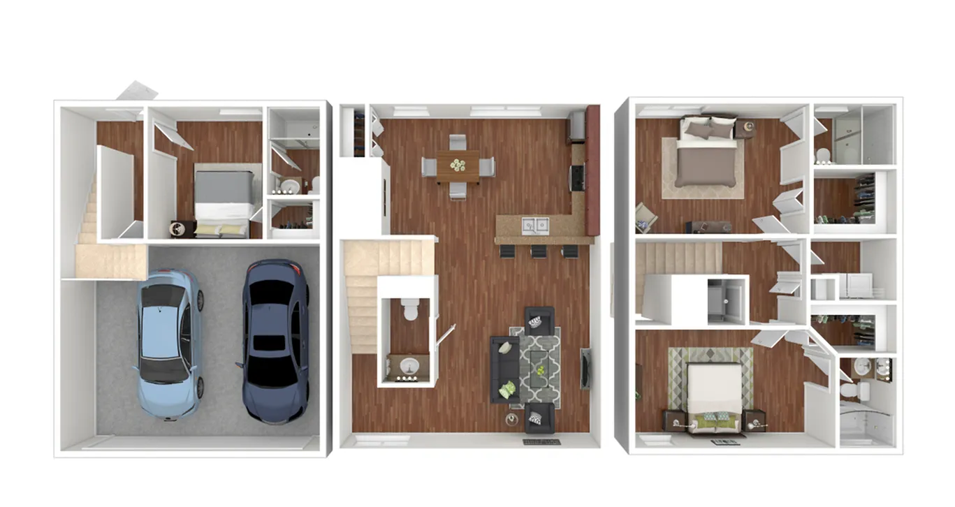 3 Bedroom Floor Plan | apartments near florida atlantic university | Vie Villas at Boca Raton