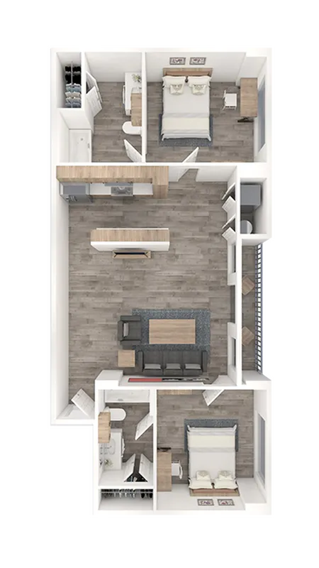 Sparq on Rio Guadalupe 2x2 Floor Plan Image
