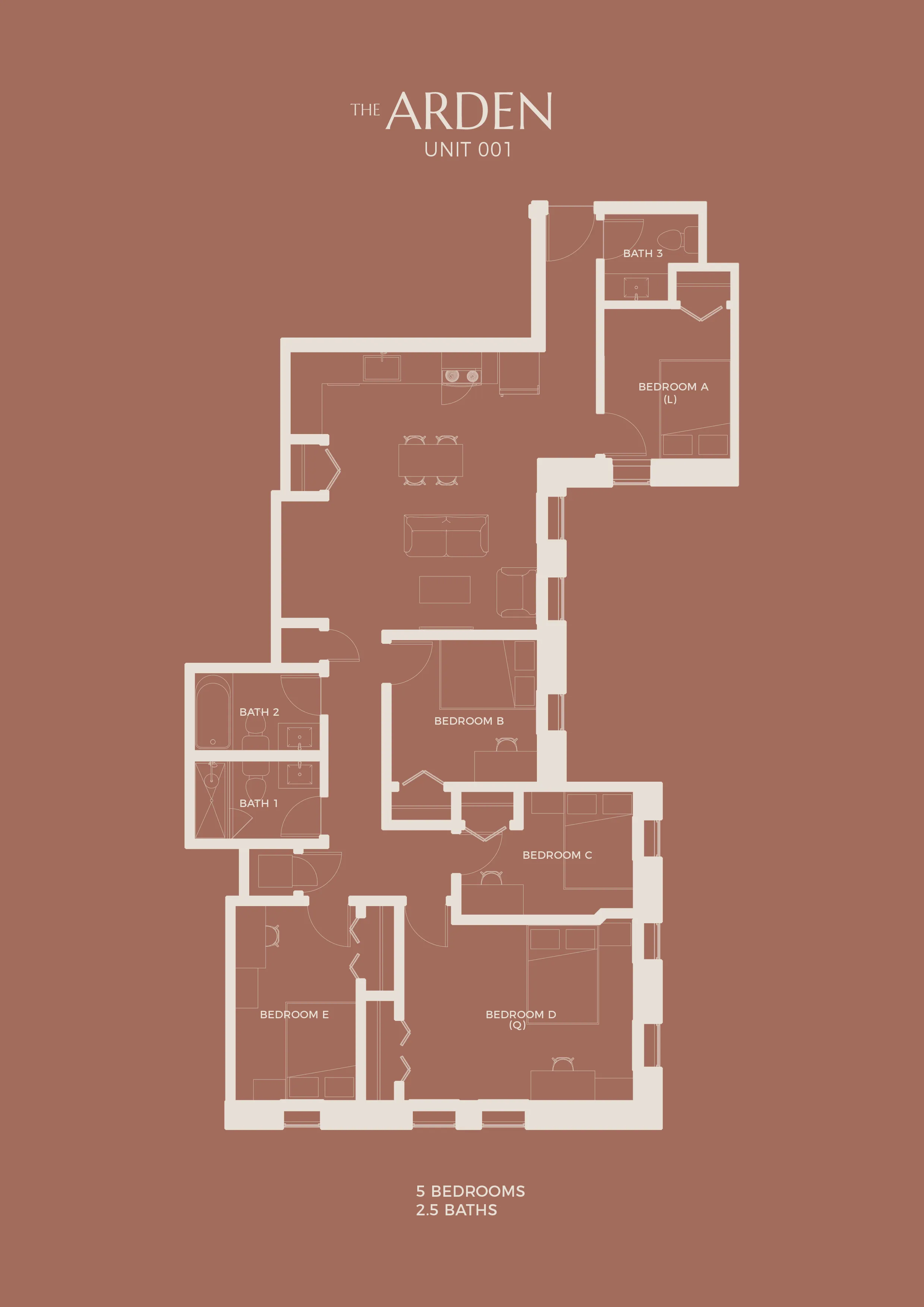 5 Bedroom x 2.5 Bath