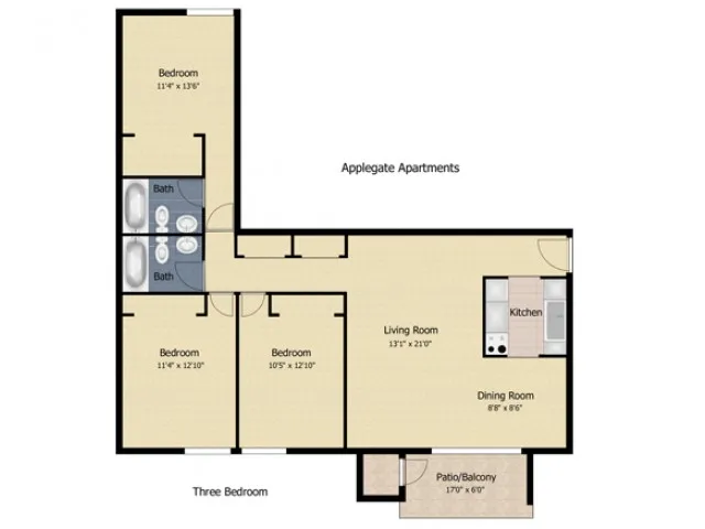 3 bedroom AP