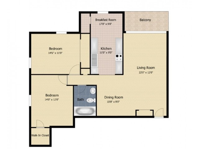 2 bedroom 1 bath