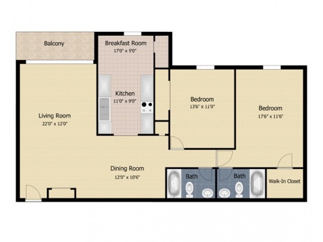2 bedroom 2 bath
