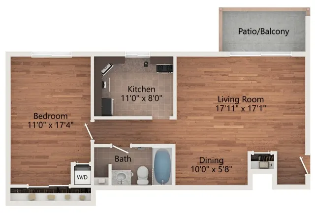 1 Bedroom 930 sq ft