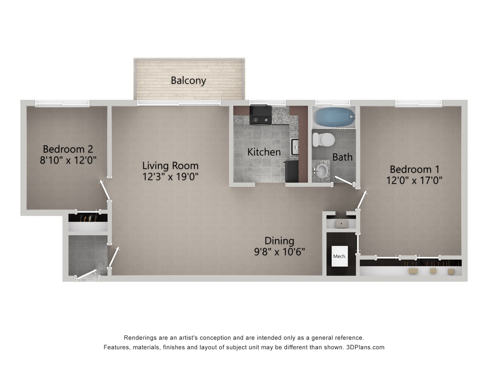 2 Bedroom Floorplan