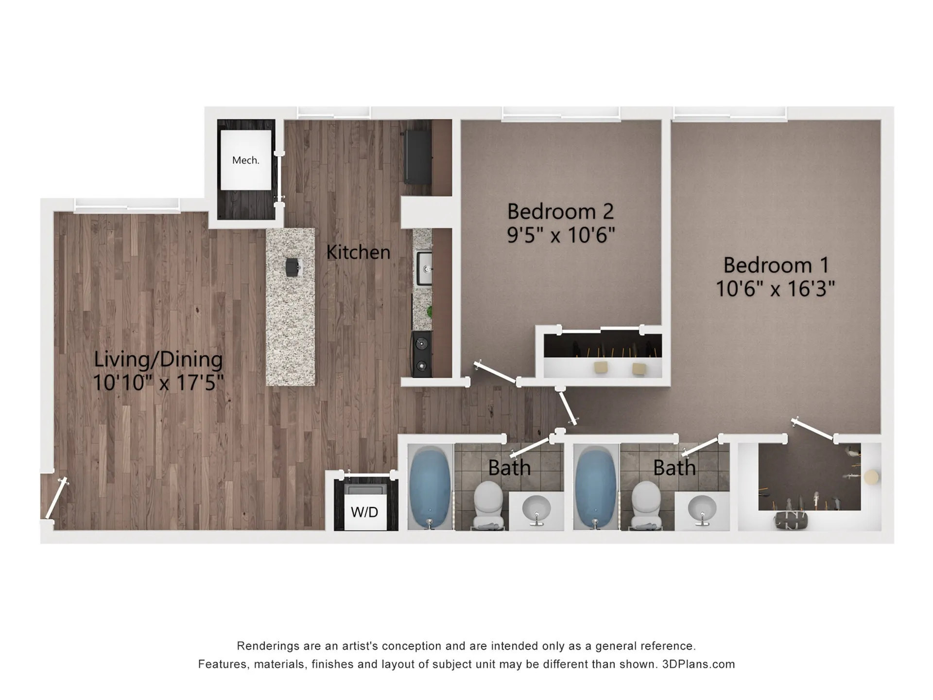 2 Bedroom 2 Bath