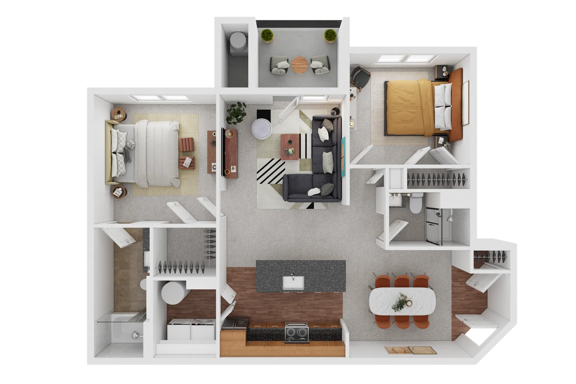 2 bedroom 2 bath w/den