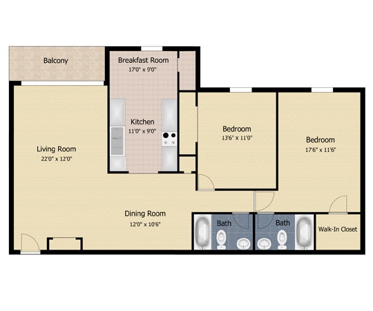 2 Bedroom 2 Bath