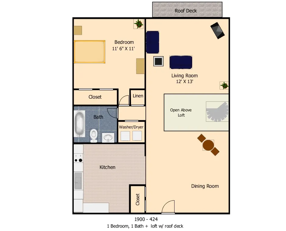 1 Bedroom Loft and Roof Deck