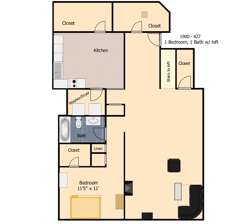 1 Bedroom Loft