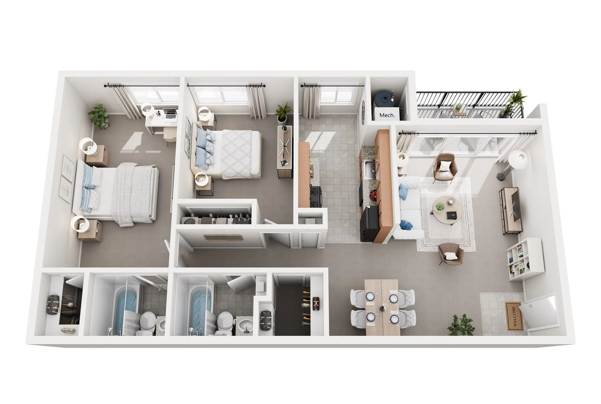 2 Bed 2 Bath