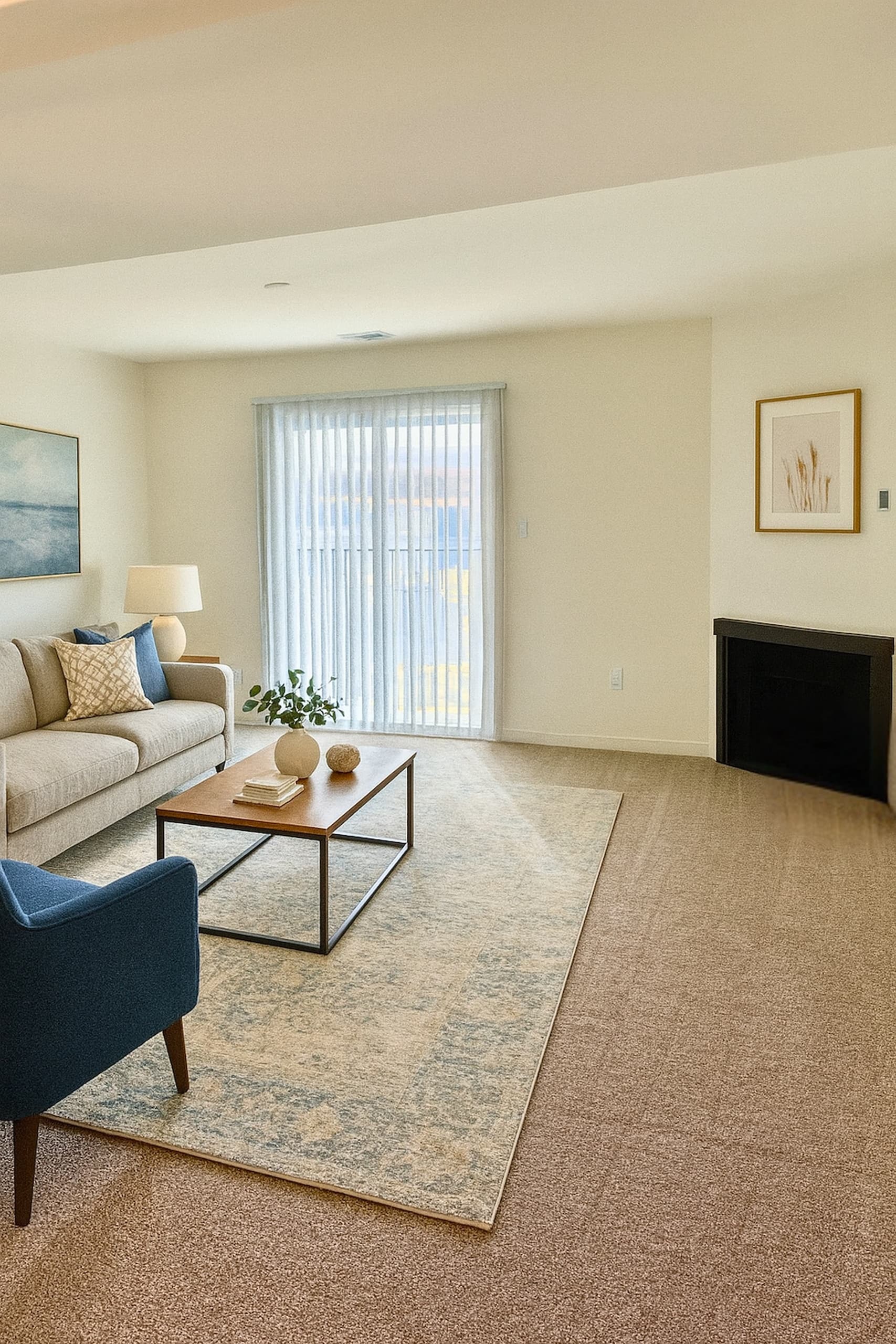 living room with fireplace