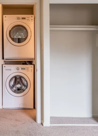 southwood townhome stackable washer and dryer with closet
